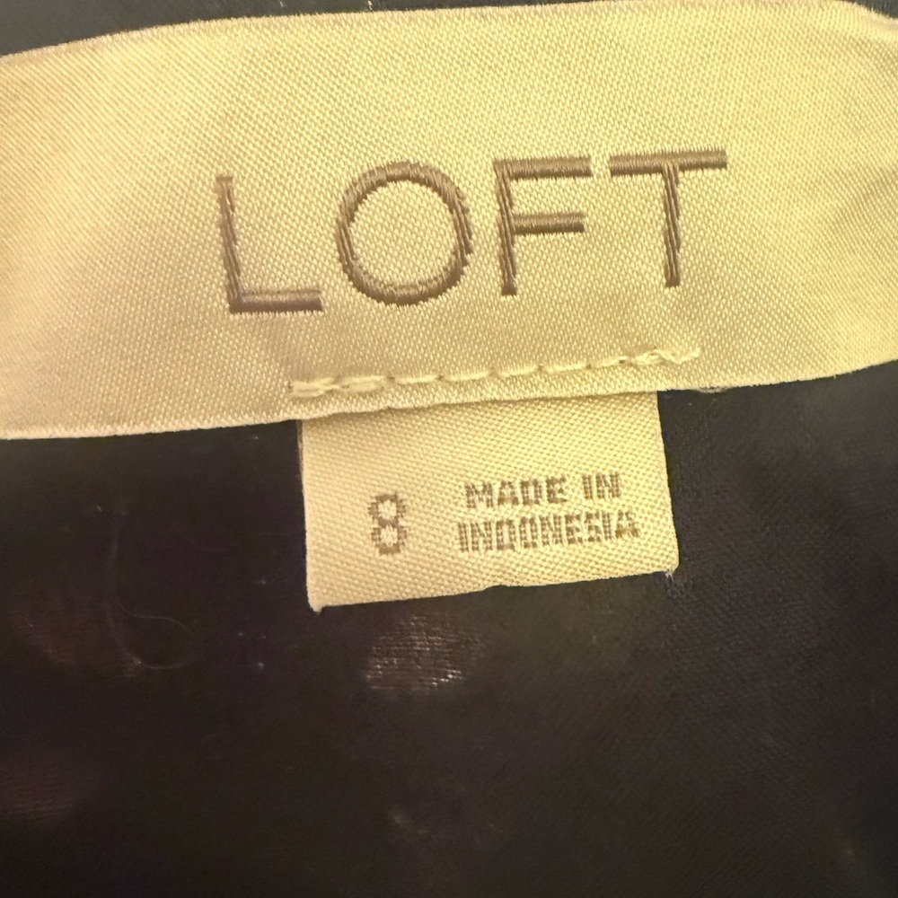 LOFT Navy Floral Eyelet with Faux Tie Strap Mini Dress - Picture 9 of 12